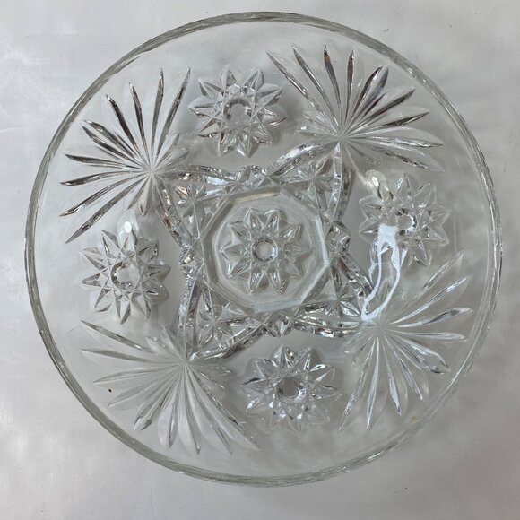 Anchor Hocking Crystal Candy Dish Lid Textured Starburst Design Decor Vintage - Picture 4 of 10